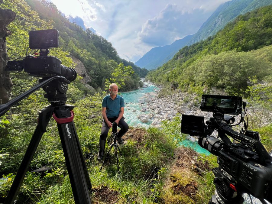 Žarko Mlekuž - med snemanjem intervjuja (foto Rok Rozman)